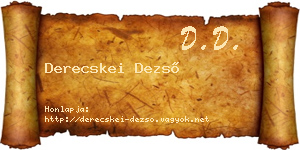 Derecskei Dezső névjegykártya